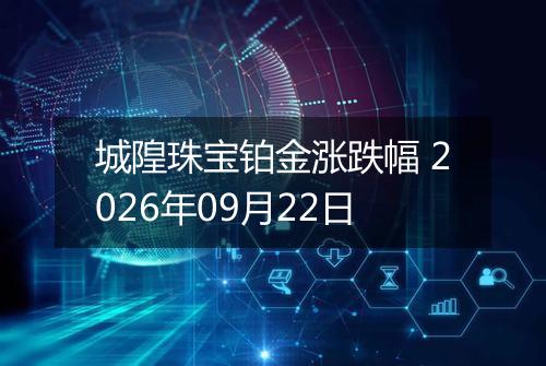 城隍珠宝铂金涨跌幅 2026年09月22日