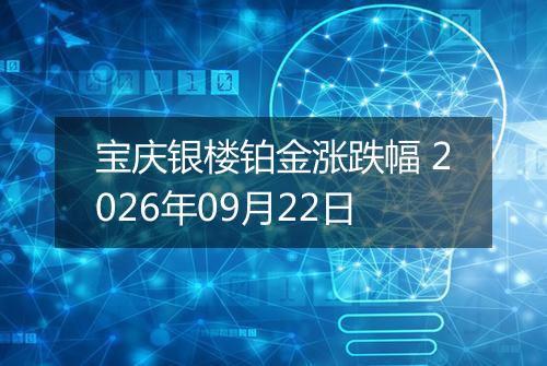 宝庆银楼铂金涨跌幅 2026年09月22日